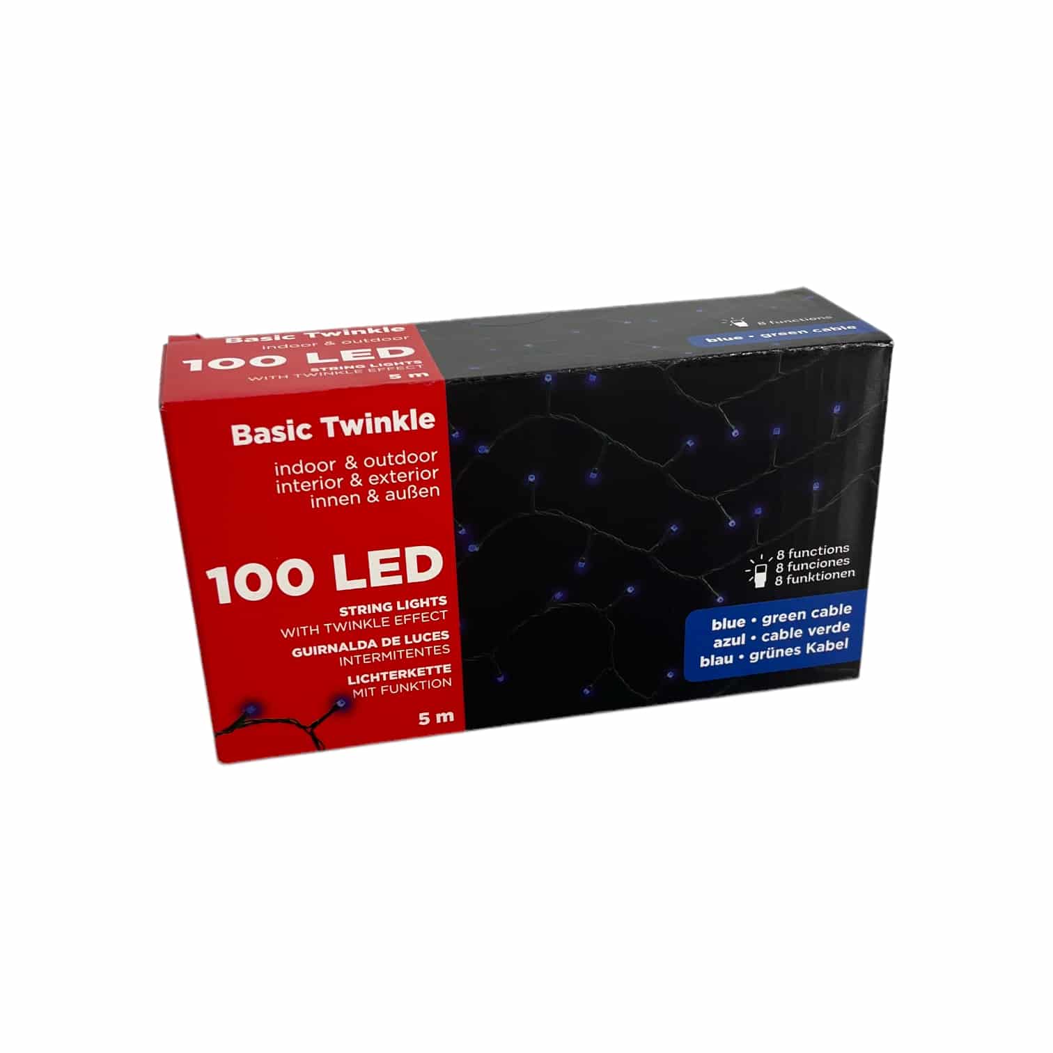100 LED Basic Twinkle Lichterkette - blau