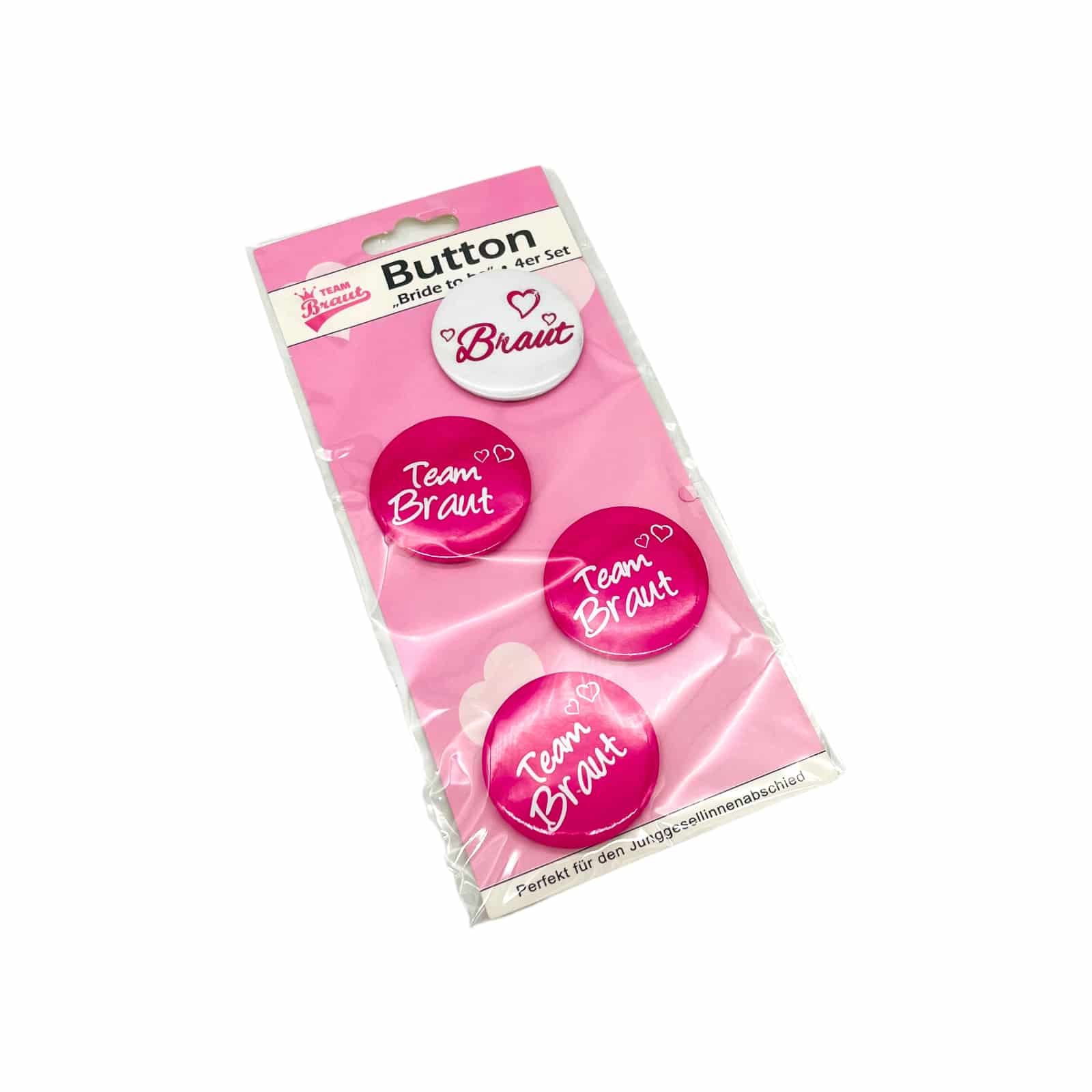 4er-Pack Buttons "Team Braut"