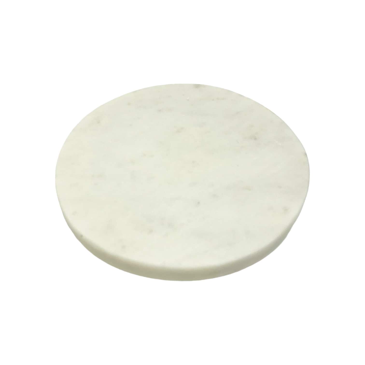 Marmorplatte mit Fuß weiß
