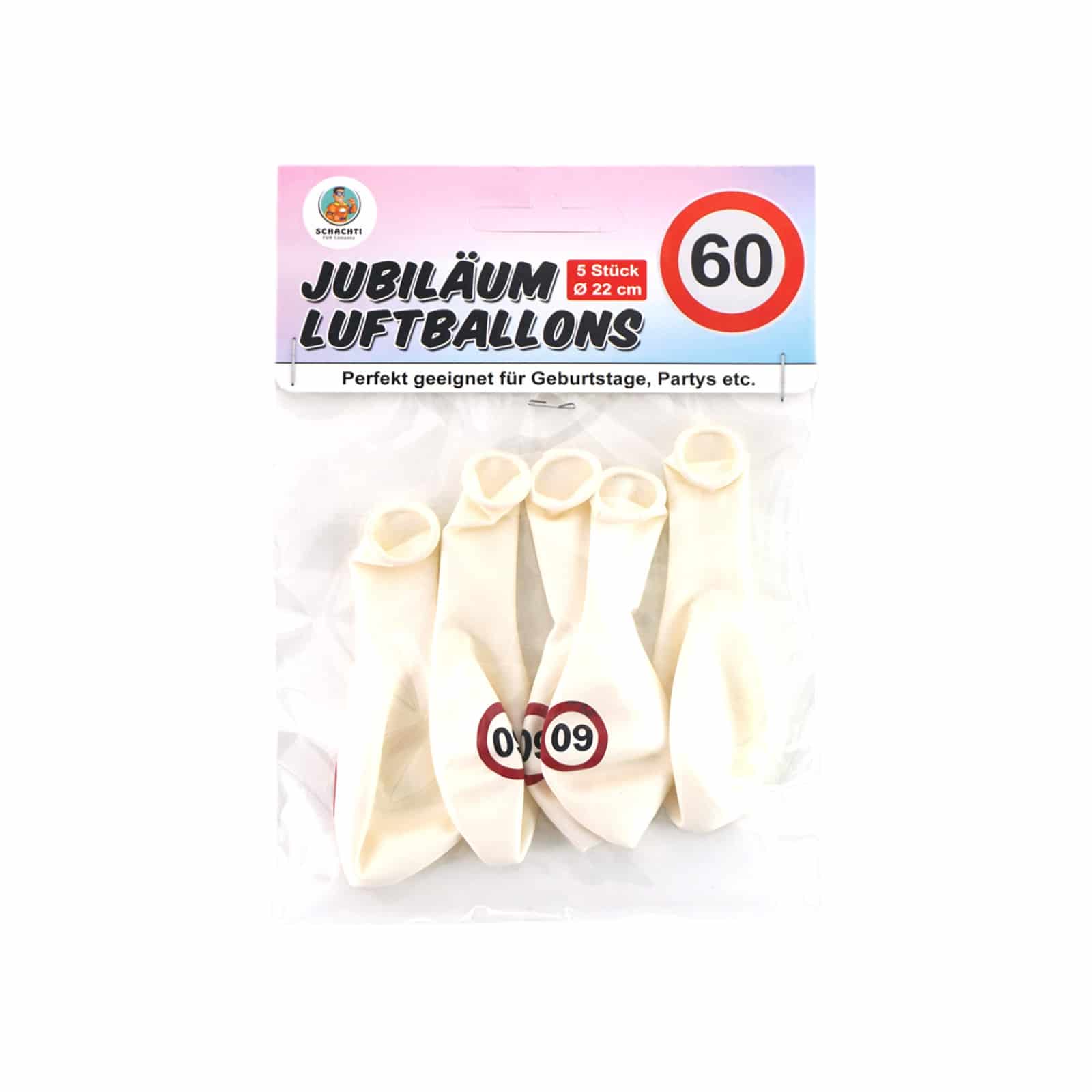 5er-Pack Luftballons Jubiläum "60"