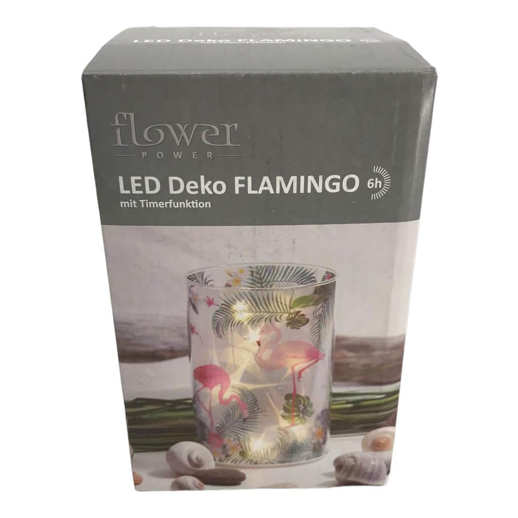 LED-Glas Flamingo klein