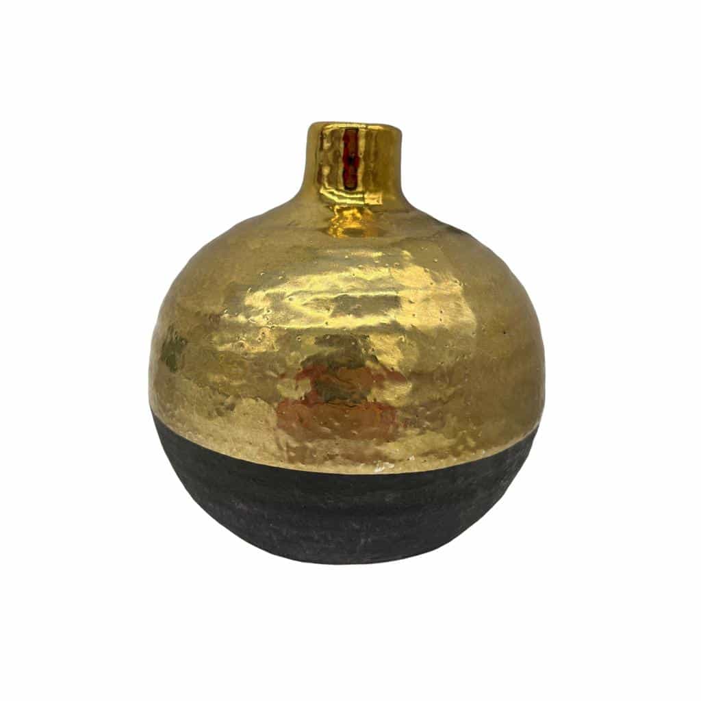 Vase "Teri" gold/schwarz 17x17 cm