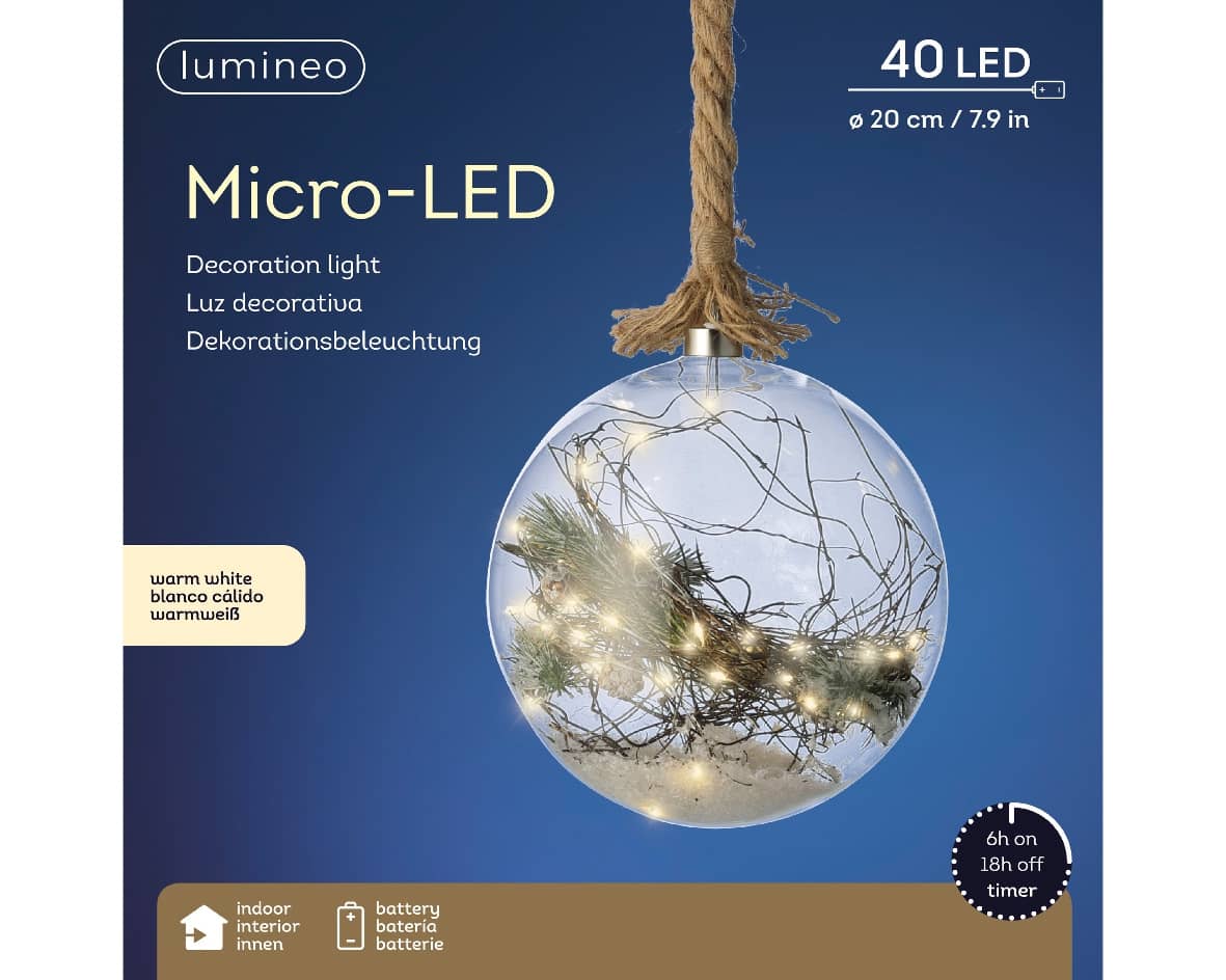 Micro-LED-Kugel an Kordel - Timer - Indoor