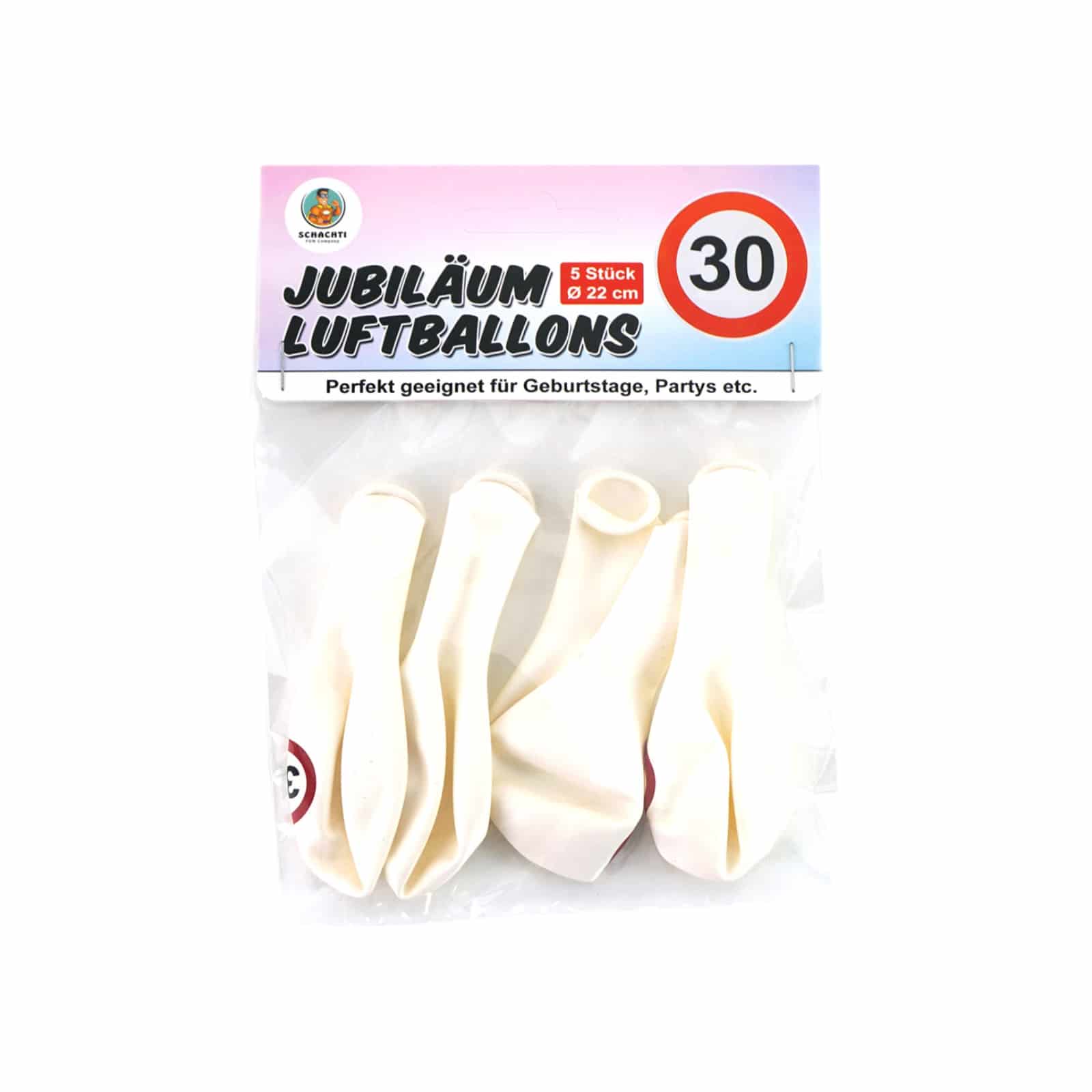5er-Pack Luftballons Jubiläum "30"