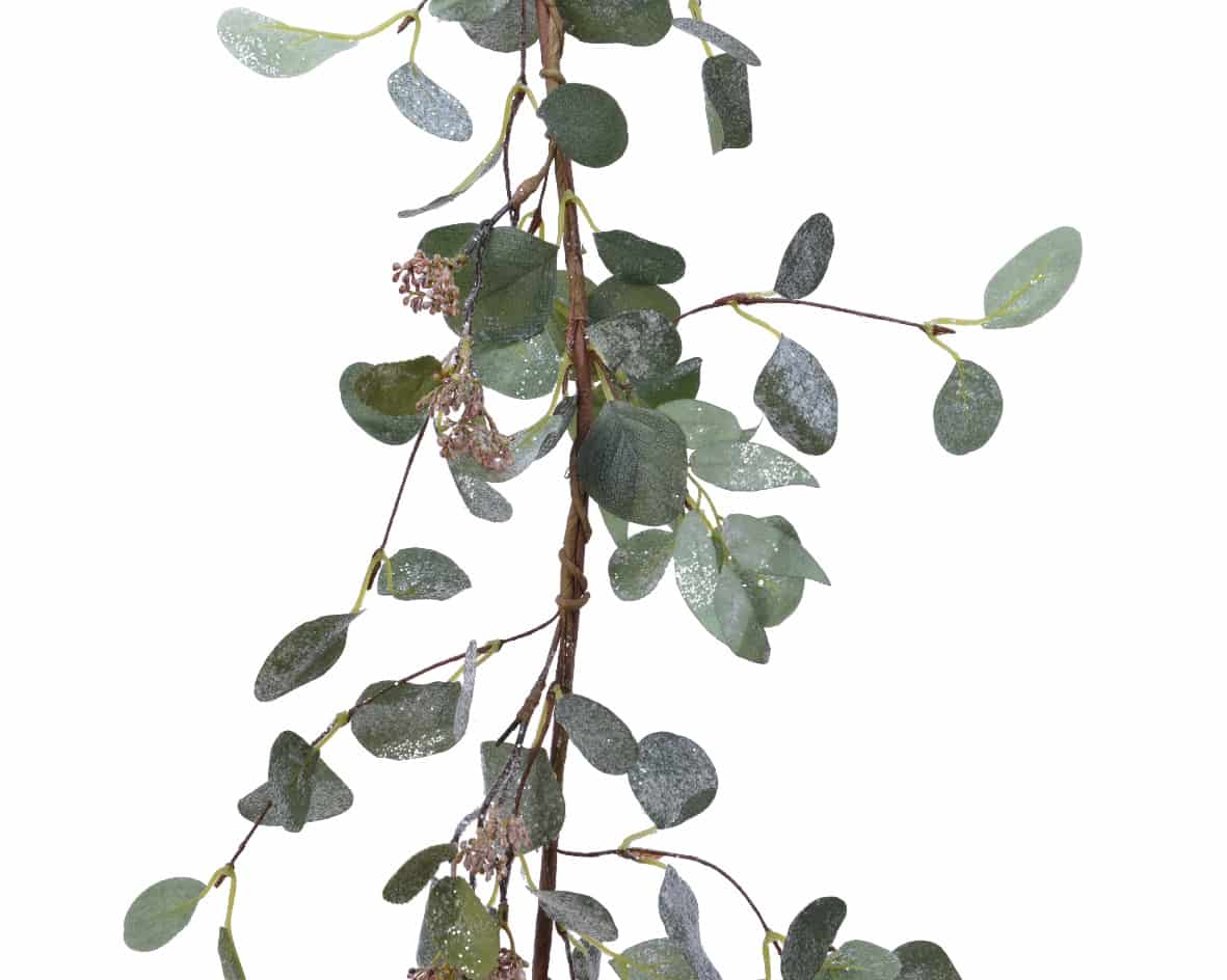 Kunstzweig Eucalypthus - Beeren - Glitter