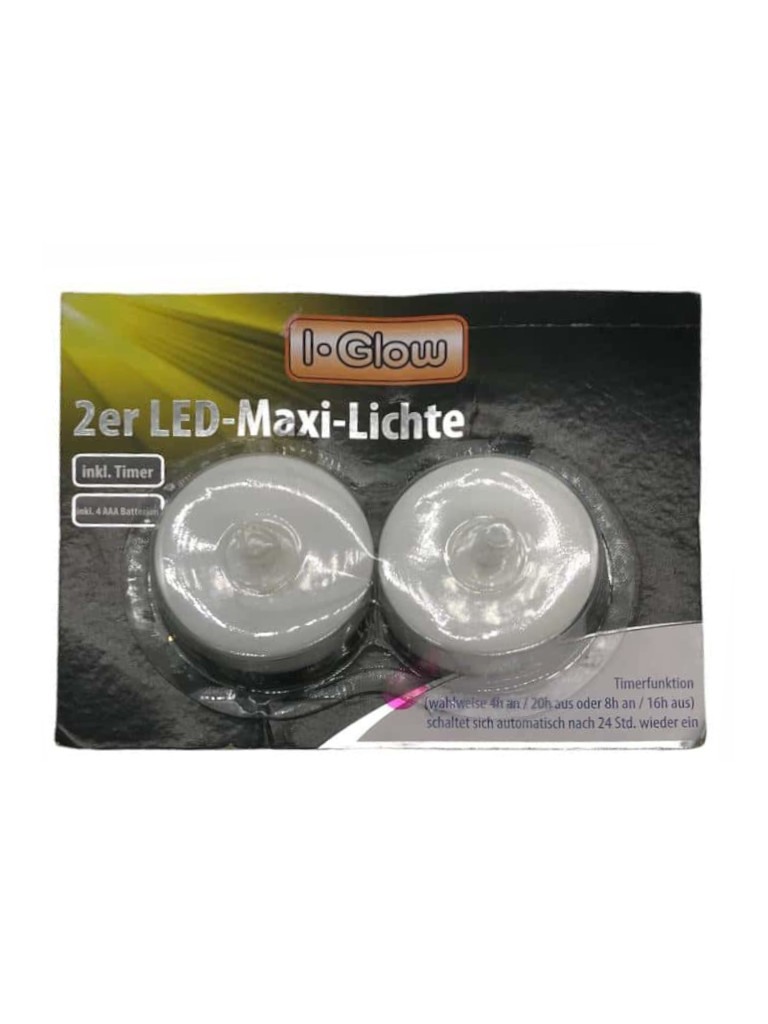 LED - Maxi -Teelichter 2er Set