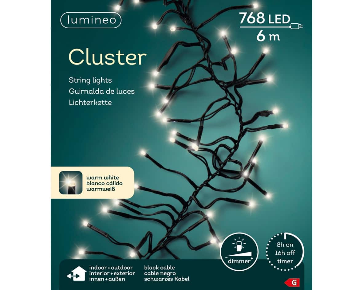 768 LED Cluster Lichterkette - warmweiß