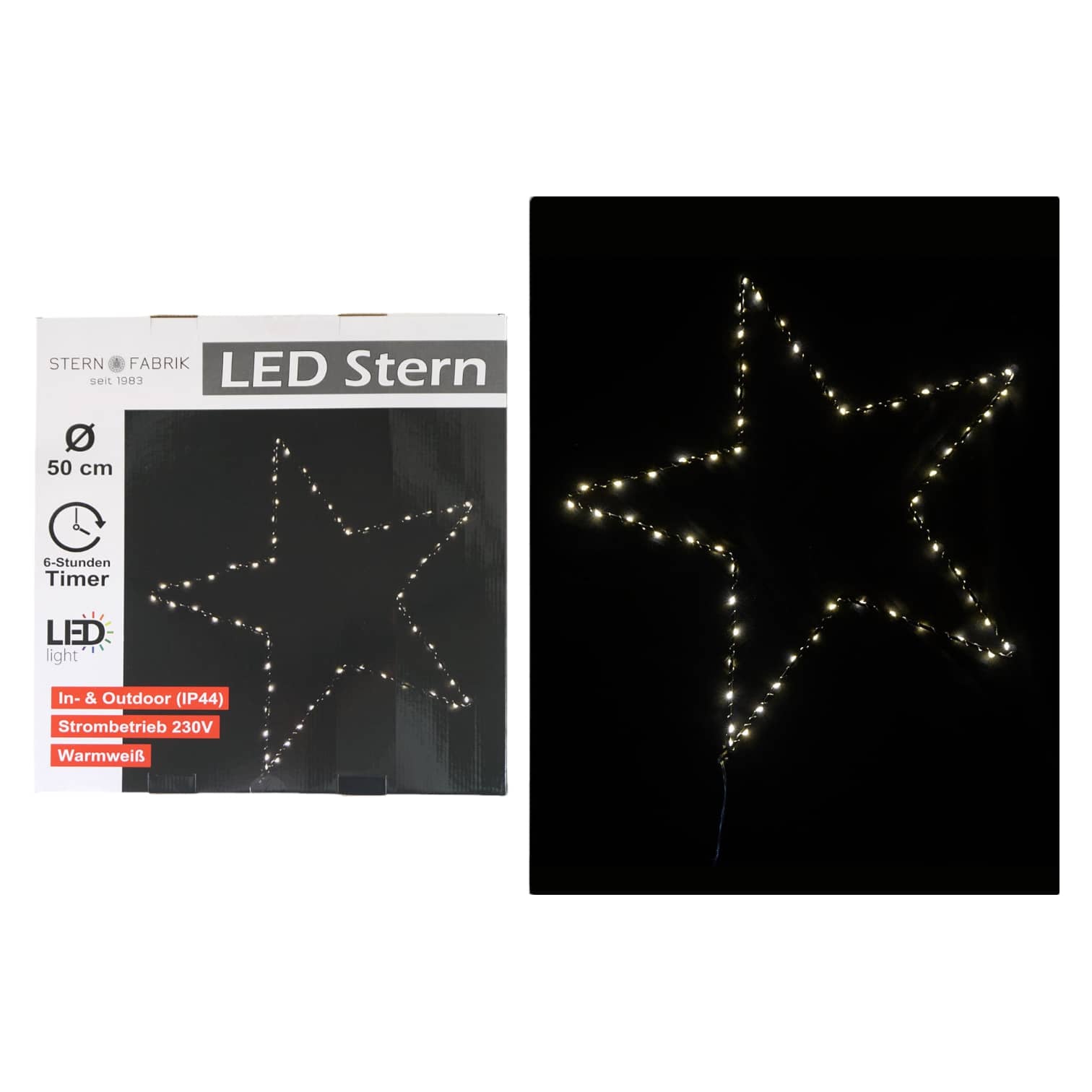 LED-Stern 50 cm mit Timer