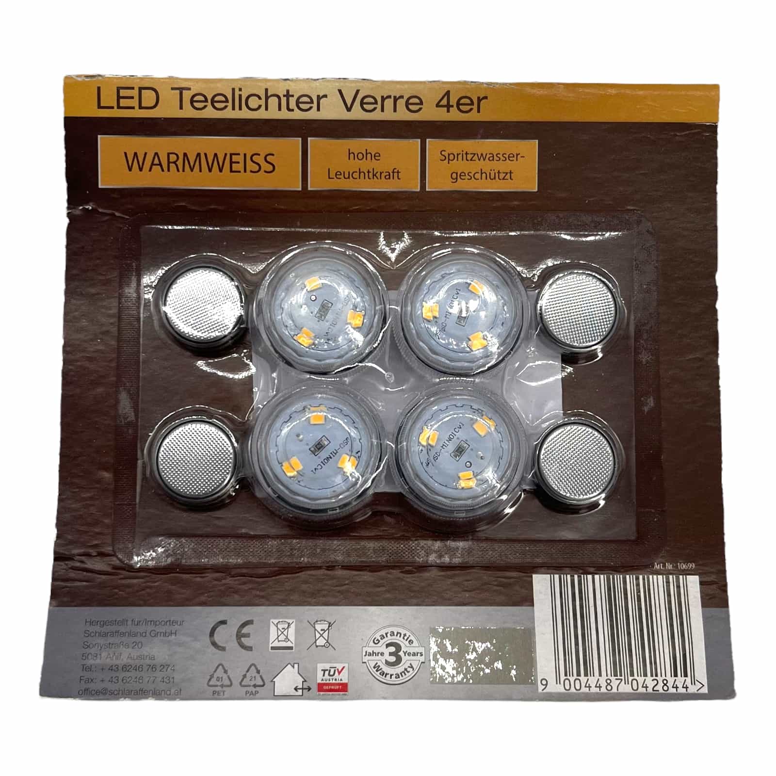 LED-Teelichter "Verre" 4er-Set
