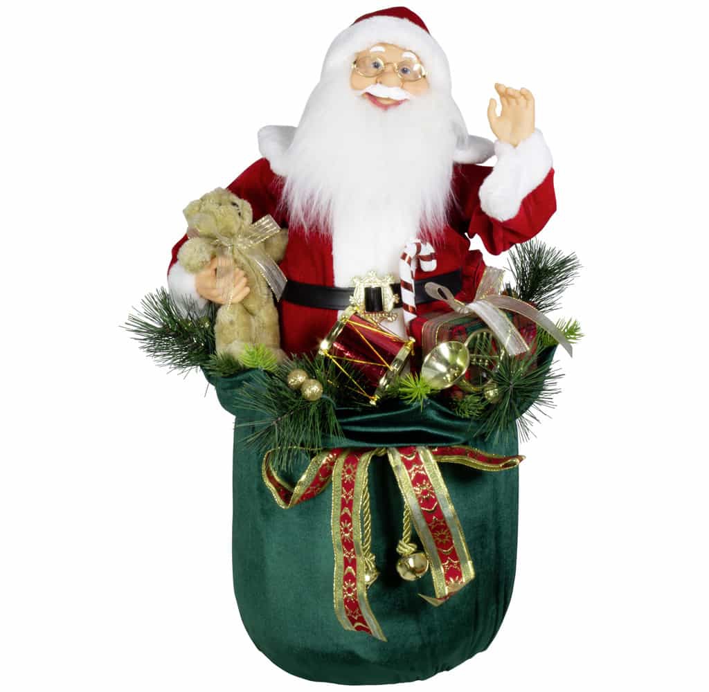 Animierter Santa im Geschenkesack 60 cm