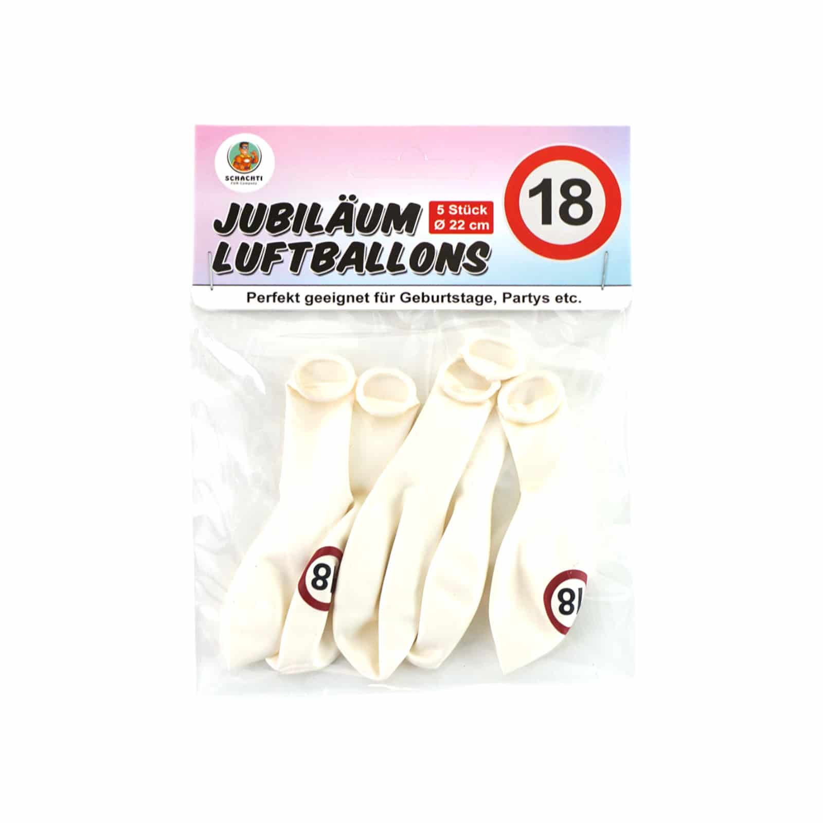 5er-Pack Luftballons Jubiläum "18"
