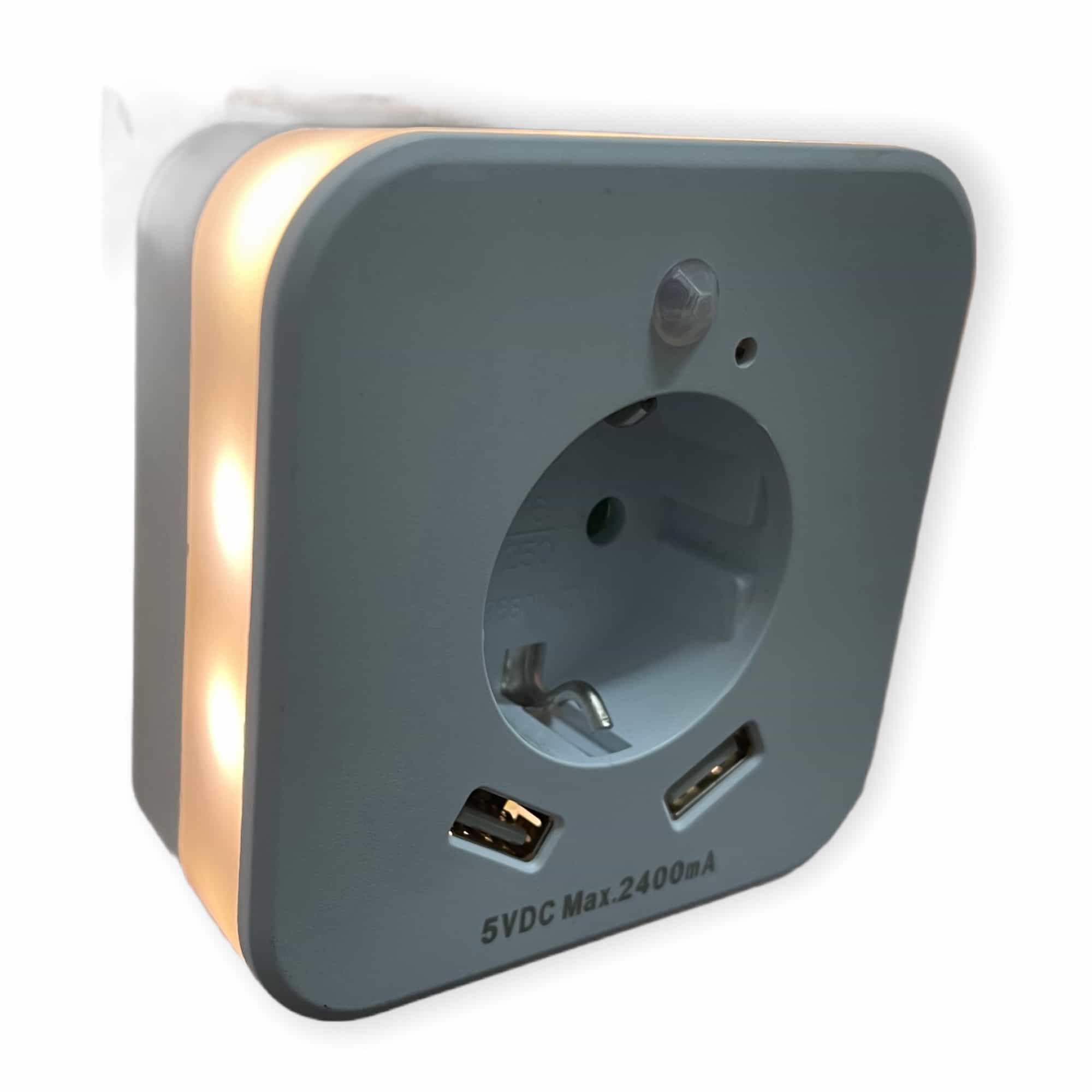 LED-Steckdose mit USB-Anschlüssen