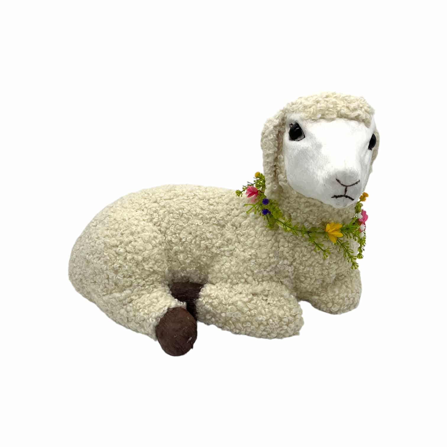 Schaf mit Blumenkette - liegend