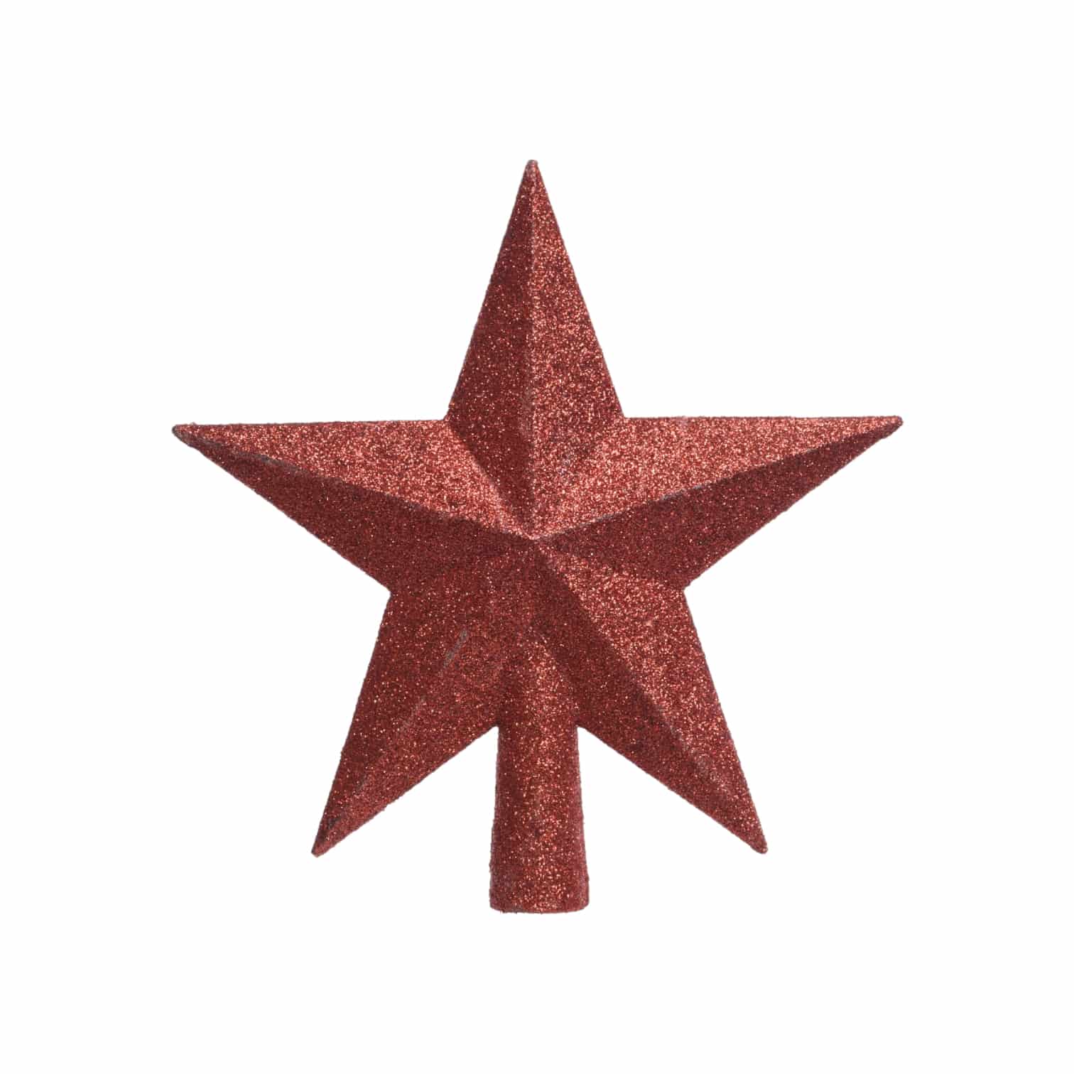 Baumspitze Stern rot/glitter 19cm