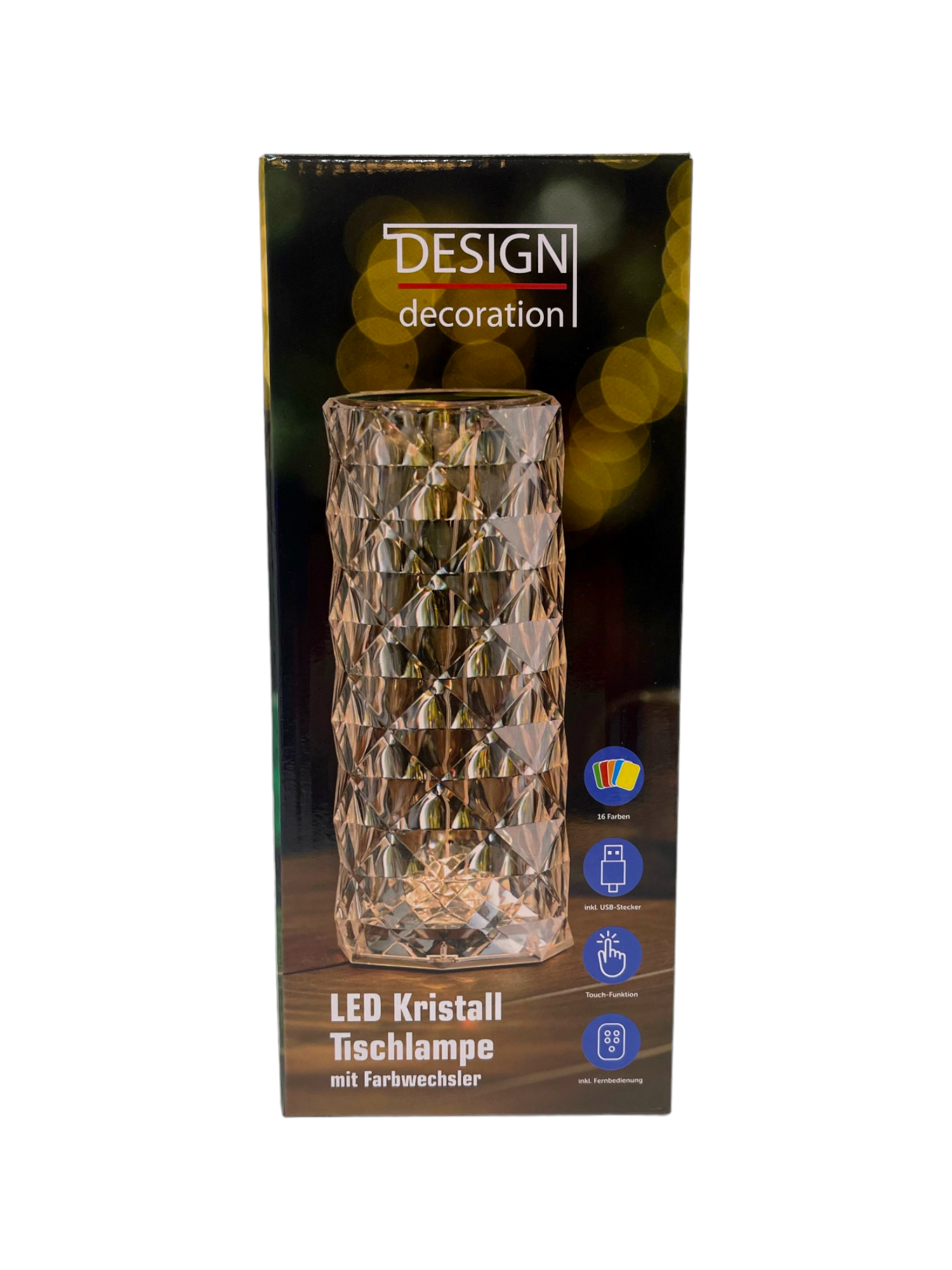 Kristall Tischlampe mit LED Farbwechsel